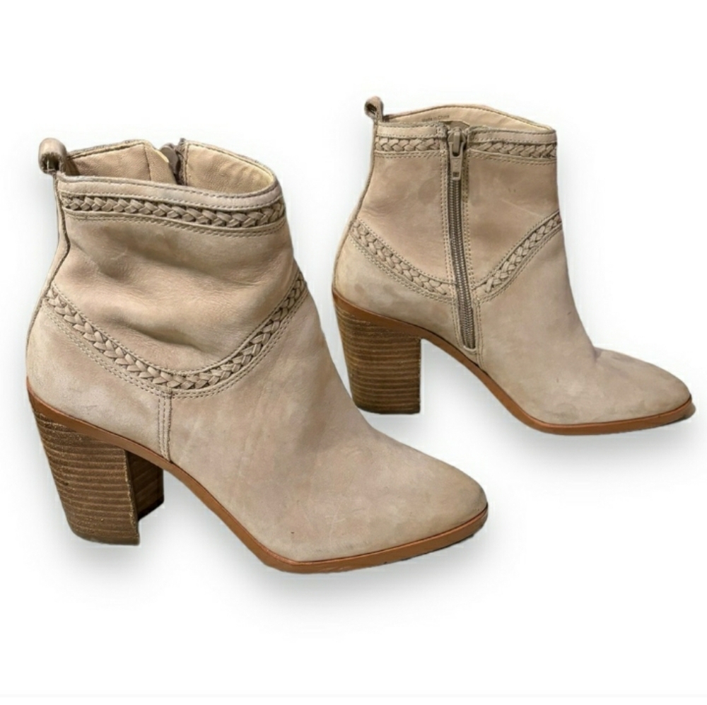 ALDO Suede Leather Side zip Ankle Boots Braid